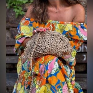 J Crew Belted Midi Dress Off Shoulder Ruffle Tropical Floral Print Size S NWT